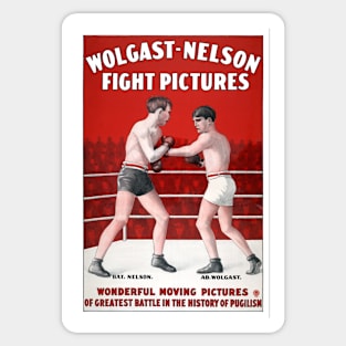 Fight Pictures, 1910 Vintage Poster Sticker